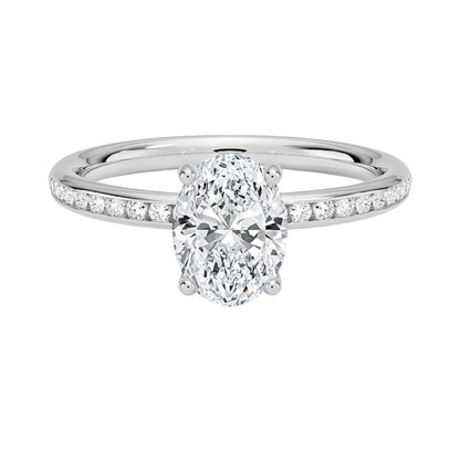 1 CT Oval Cut Lab Grown Diamond Engagement Ring - view 1