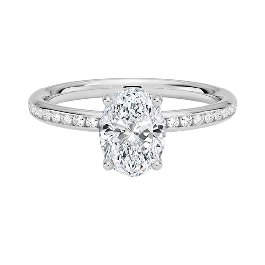 1 CT Oval Cut Lab Grown Diamond Engagement Ring - view 1