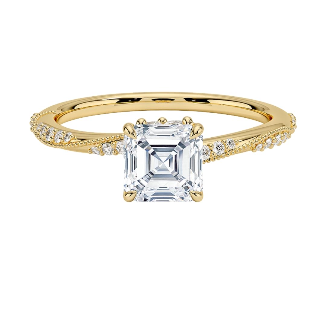 1 CT Asscher Cut Lab Grown Diamond Engagement Ring - view 4