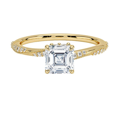 1 CT Asscher Cut Lab Grown Diamond Engagement Ring - view 4