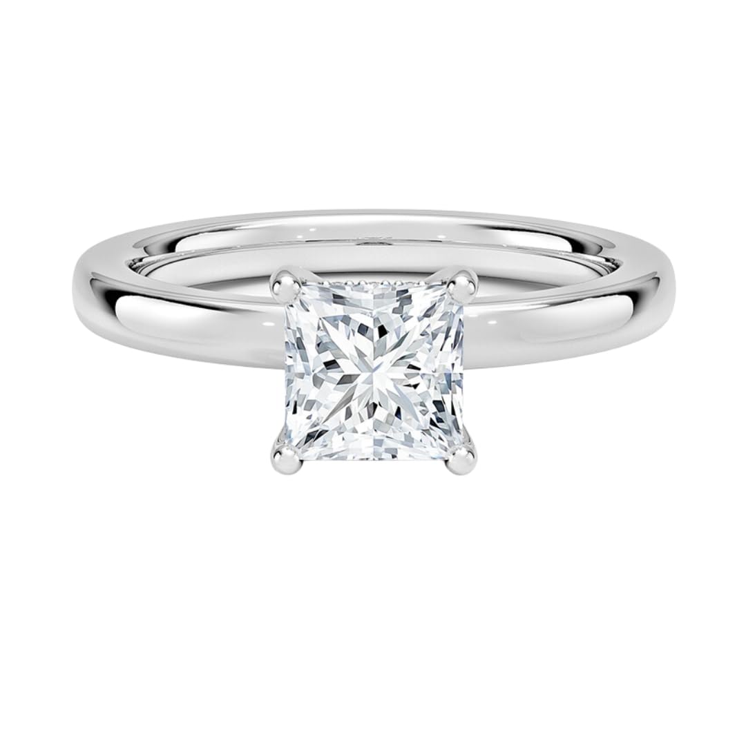 Solitaire 1 CT Princess Cut Lab Grown Diamond Engagement Ring - view 1