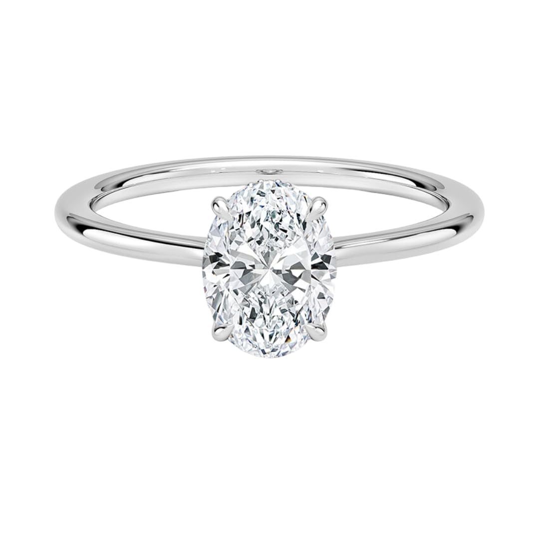 Solitaire 1 CT Oval Cut Lab Grown Diamond Engagement Ring - view 1
