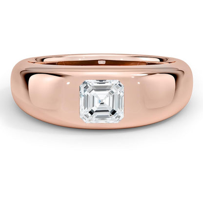Solitaire 1 CT Asscher Cut Lab Grown Diamond Bezel Engagement Ring - view 1