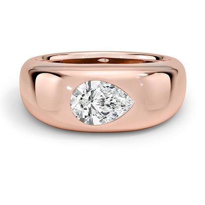 Solitaire 1 CT Pear Cut Lab Grown Diamond Bezel Engagement Ring - view 1