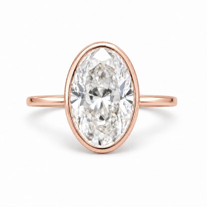 Elongated Moval, Oval Moissanite Engagement Ring