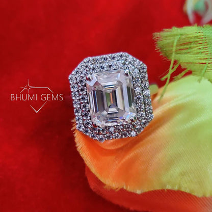 Moissanite Wedding Emerald Ring | Engagement Ring |