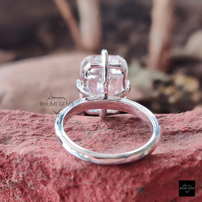 5 CT Criss Cut Moissanite Solitaire Engagement Ring - view 4