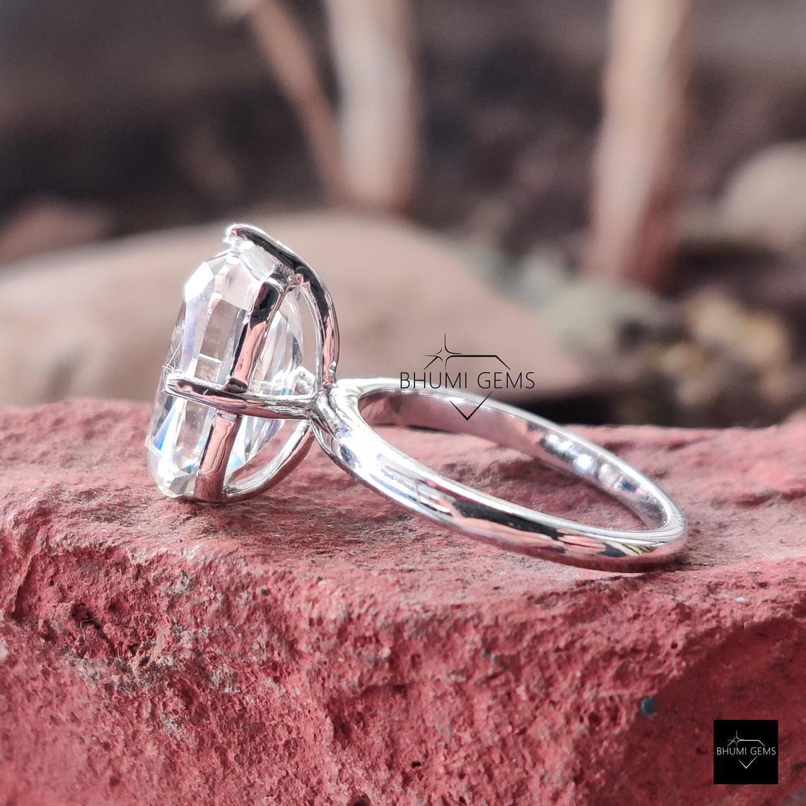 5 CT Criss Cut Moissanite Solitaire Engagement Ring - view 6
