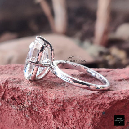 5 CT Criss Cut Moissanite Solitaire Engagement Ring - view 6