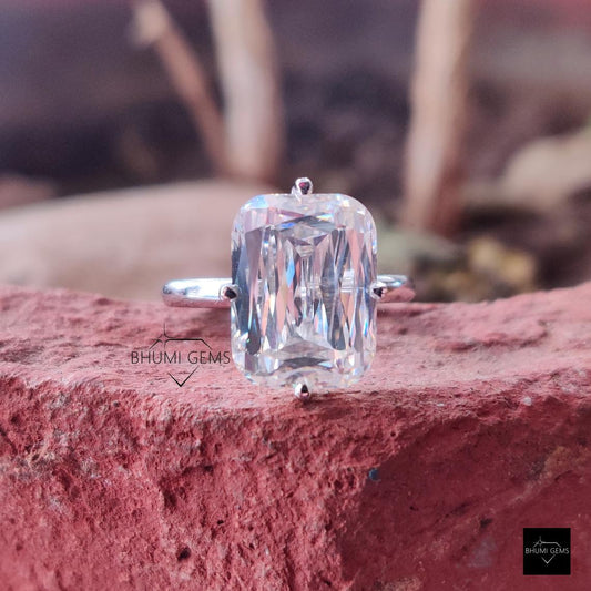 5 CT Criss Cut Moissanite Solitaire Engagement Ring - view 2