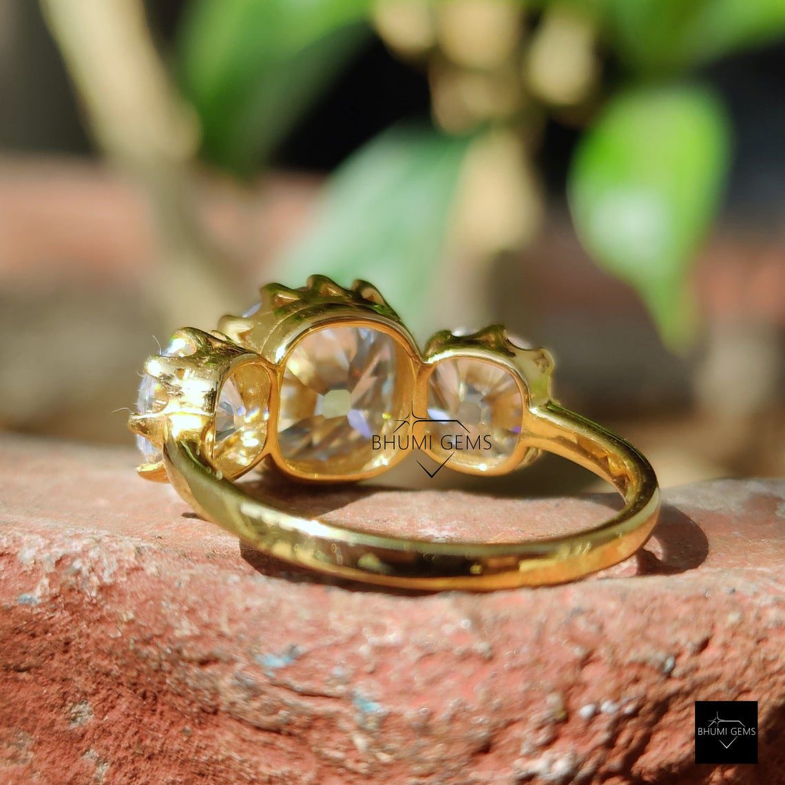 5TCW Old Mine Cushion Moissanite Engagement Ring - view 5