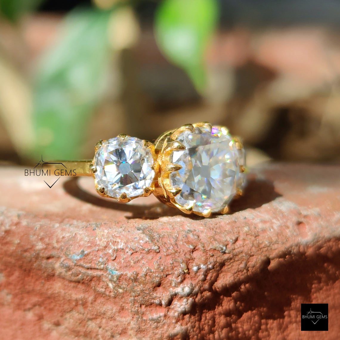 5TCW Old Mine Cushion Moissanite Engagement Ring - view 2