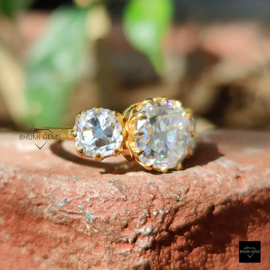 5TCW Old Mine Cushion Moissanite Engagement Ring - view 2