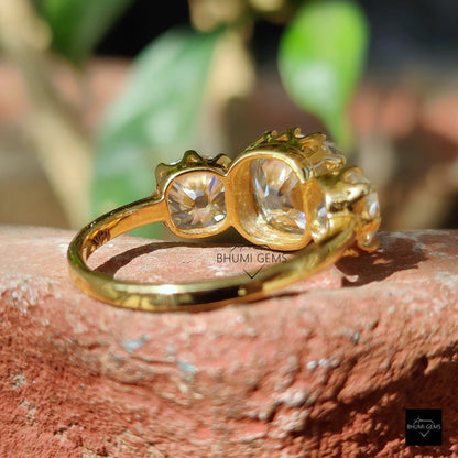 5TCW Old Mine Cushion Moissanite Engagement Ring - view 3