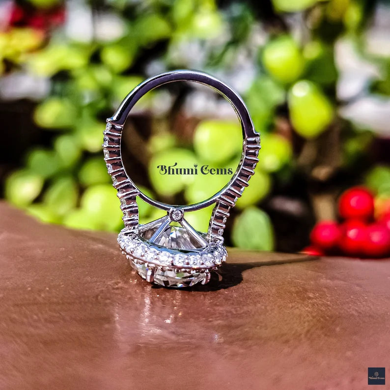 6 CT Oval Cut Colorless Moissanite Engagement Ring - view 4