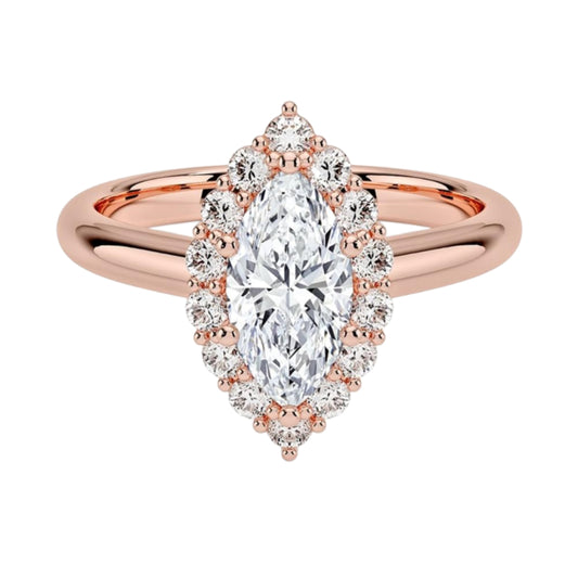 1 CT Marquise Cut Lab Grown Diamond Engagement Ring - view 1