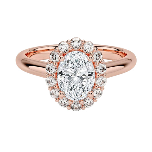 1 CT Oval Cut Lab Grown Diamond Engagement Ring - view 1