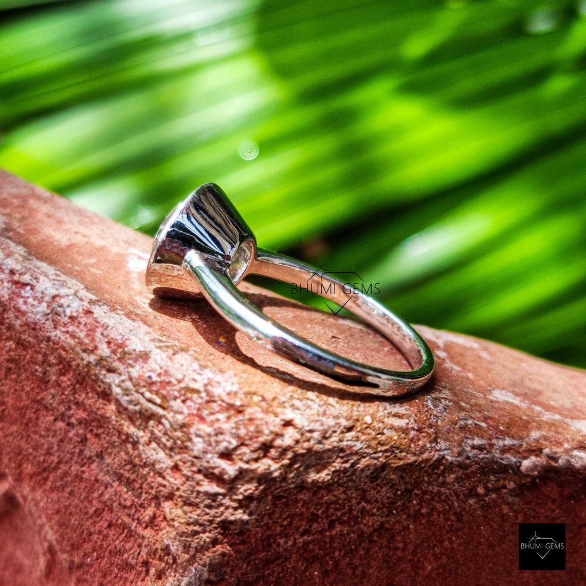 9 MM Old European Cut Bezel Set Moissanite Ring - view 4