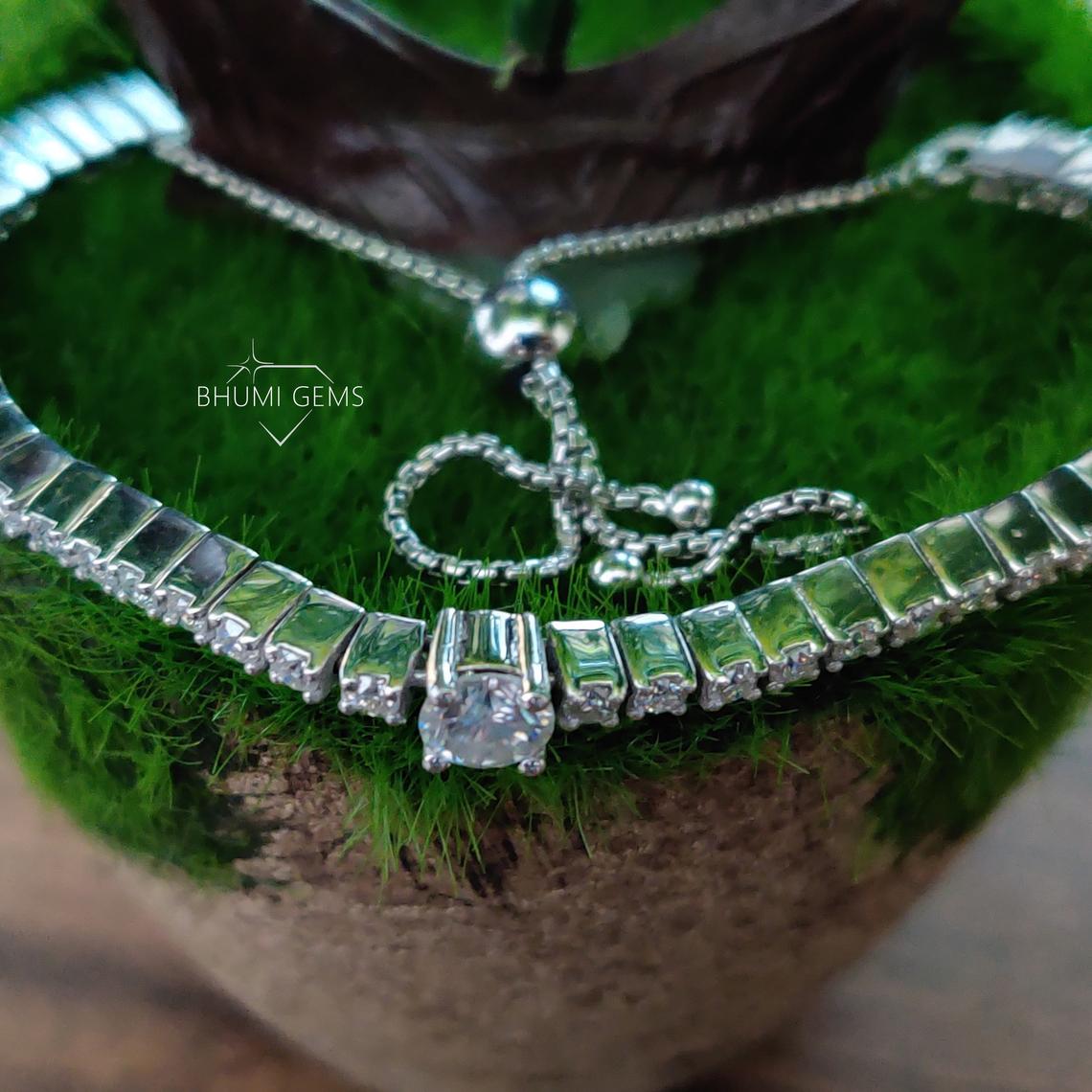 Adjustable Moissanite Diamond Bracelet