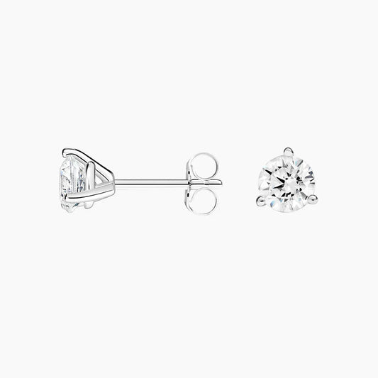 0.5 TCW Round Cut Lab Grown Diamond Earrings - view 2