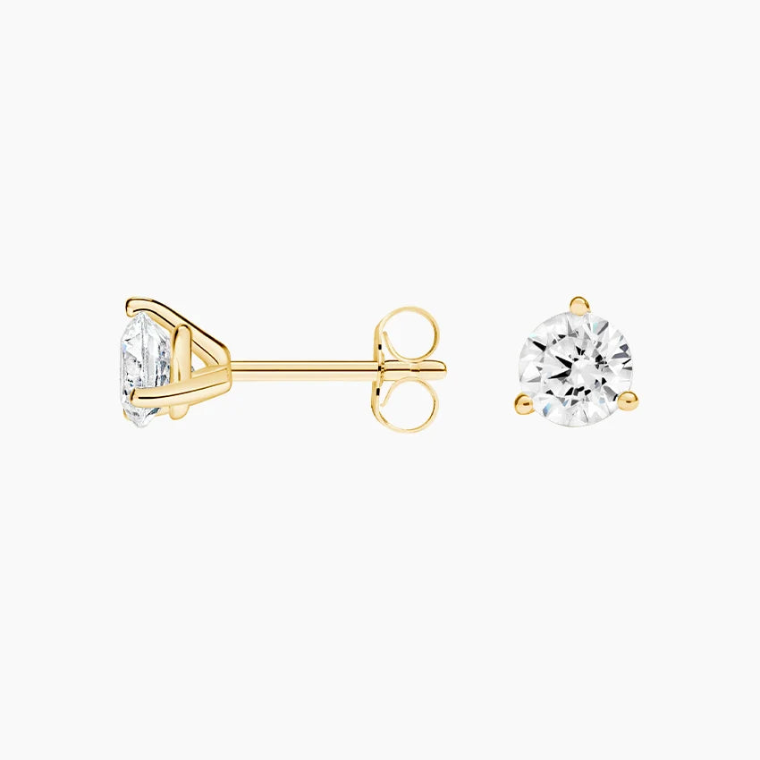 0.5 TCW Round Cut Lab Grown Diamond Earrings - view 3