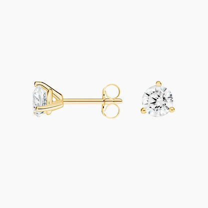 0.5 TCW Round Cut Lab Grown Diamond Earrings - view 3