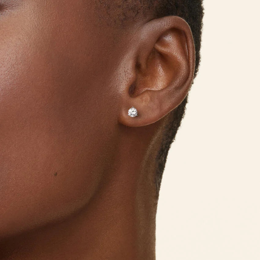 0.5 TCW Round Cut Lab Grown Diamond Earrings - view 6