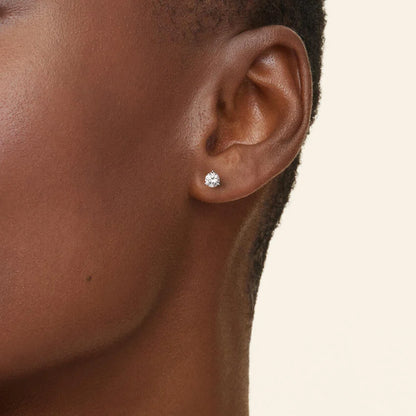 0.5 TCW Round Cut Lab Grown Diamond Earrings - view 6