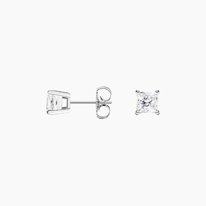 Solitaire 0.50 TCW Princess Cut Lab Grown Diamond Earrings - view 2
