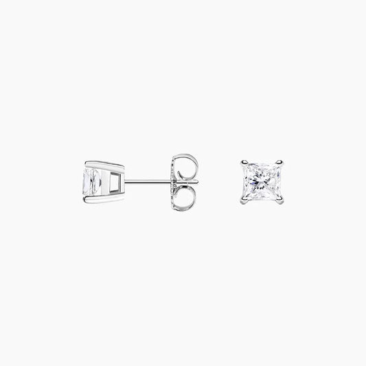 Solitaire 0.50 TCW Princess Cut Lab Grown Diamond Earrings - view 2