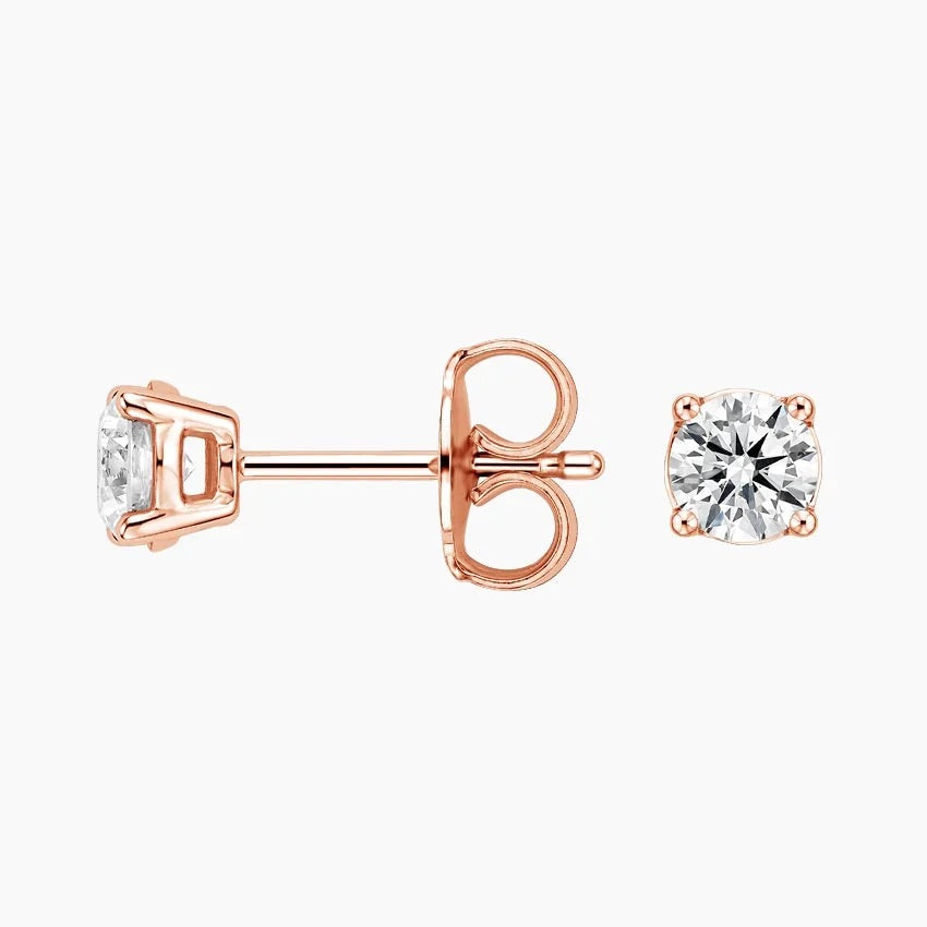 Solitaire 0.50 TCW Round Cut Lab Grown Diamond Earrings - view 2