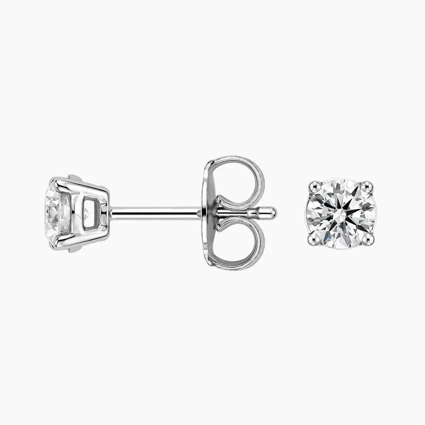 Solitaire 0.50 TCW Round Cut Lab Grown Diamond Earrings - view 3