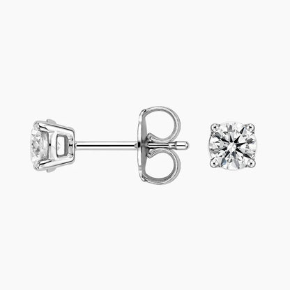 Solitaire 0.50 TCW Round Cut Lab Grown Diamond Earrings - view 3
