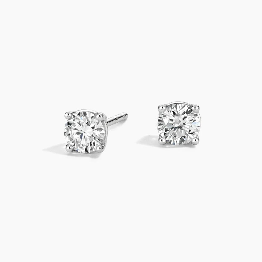 Solitaire 0.50 TCW Round Cut Lab Grown Diamond Earrings - view 4
