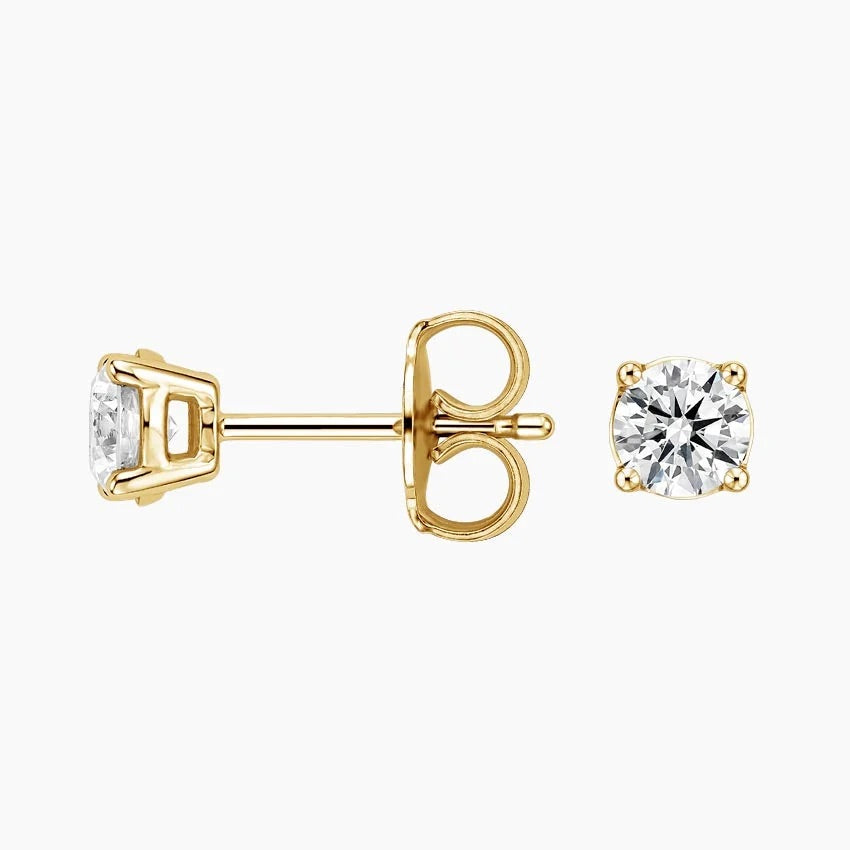 Solitaire 0.50 TCW Round Cut Lab Grown Diamond Earrings - view 5