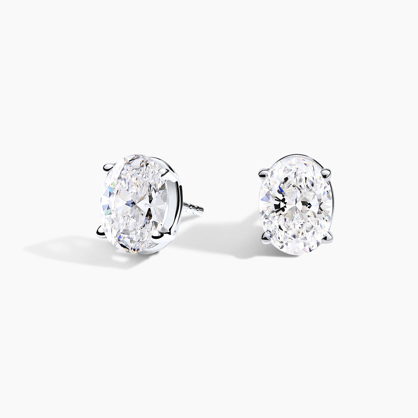 Solitaire 2 TCW Oval Cut Lab Grown Diamond Earrings - view 2