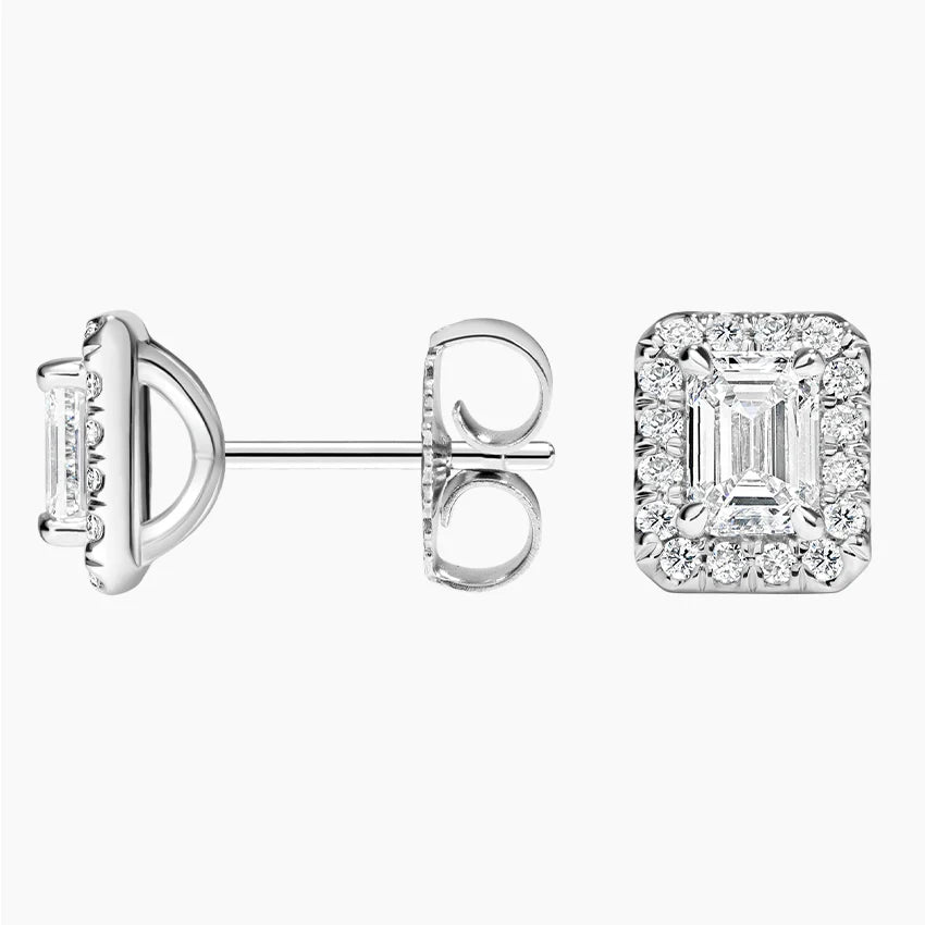 1.5 TCW Emerald Cut Lab Grown Diamond Earrings - view 2