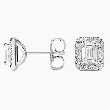 1.5 TCW Emerald Cut Lab Grown Diamond Earrings - view 2