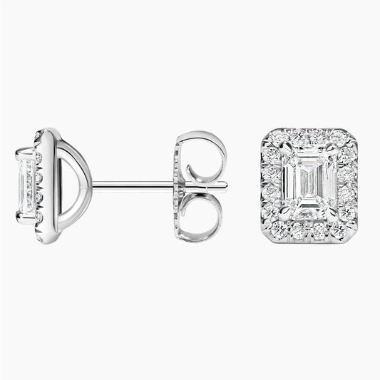 1.5 TCW Emerald Cut Lab Grown Diamond Earrings - view 2