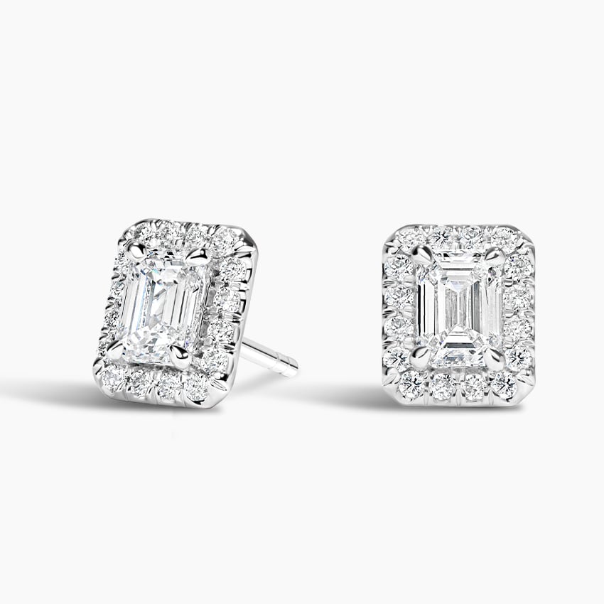 1.5 TCW Emerald Cut Lab Grown Diamond Earrings - view 4