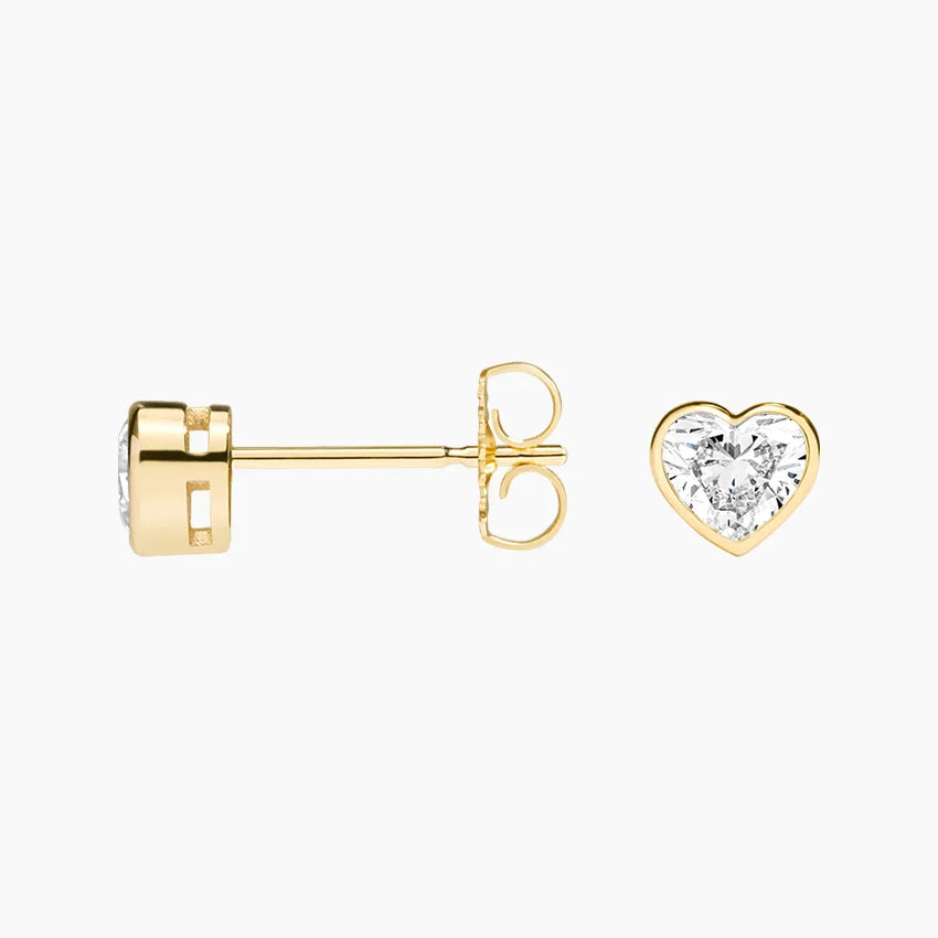 0.5 TCW Heart Cut Lab Grown Diamond Earrings - view 2