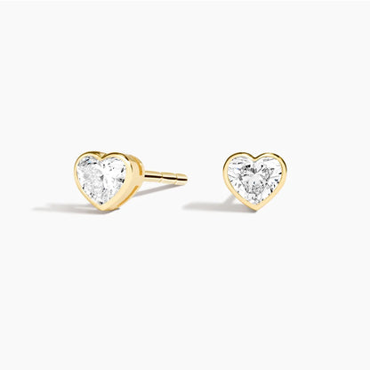 0.5 TCW Heart Cut Lab Grown Diamond Earrings - view 3