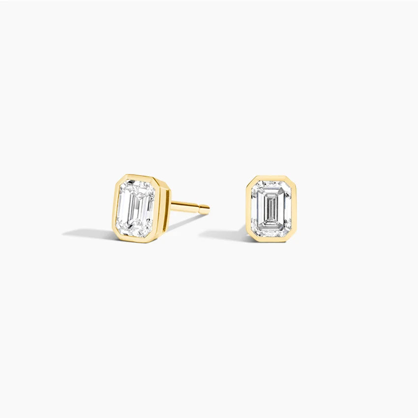 0.5 TCW Emerald Cut Lab Grown Diamond Earrings - view 2