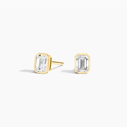 0.5 TCW Emerald Cut Lab Grown Diamond Earrings - view 2