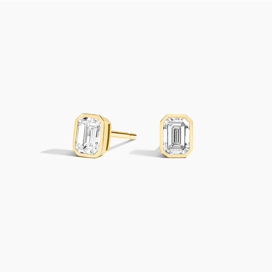 0.5 TCW Emerald Cut Lab Grown Diamond Earrings - view 2