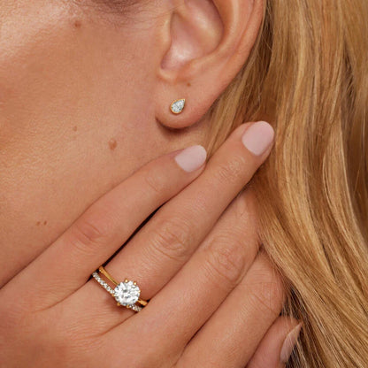 0.50 TCW Pear Cut Lab Grown Diamond Earrings - view 4
