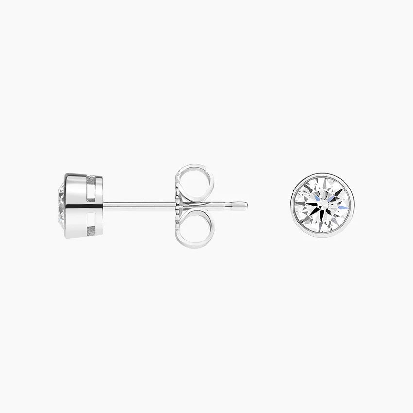 0.50 TCW Round Cut Lab Grown Diamond Earrings - view 2