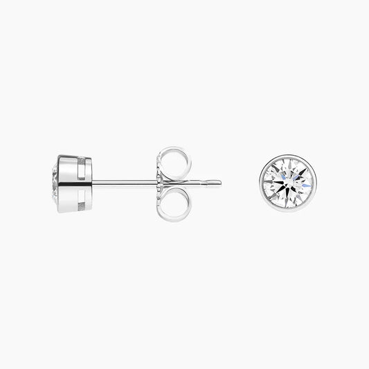 0.50 TCW Round Cut Lab Grown Diamond Earrings - view 2