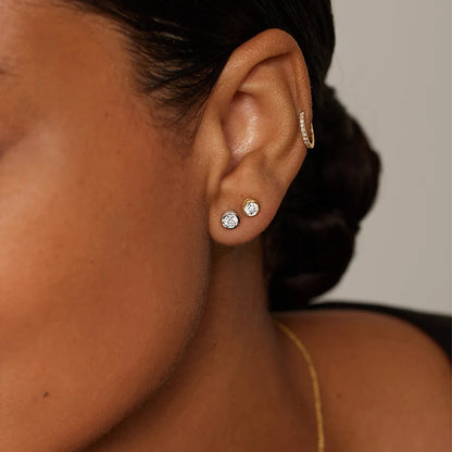 0.50 TCW Round Cut Lab Grown Diamond Earrings - view 5