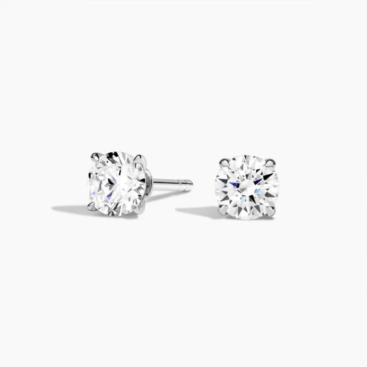 1 TCW Round Cut Lab Grown Diamond Earrings - view 1